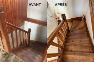 Photo de galerie - Ponçage et mise en peinture d'une cage d'escalier