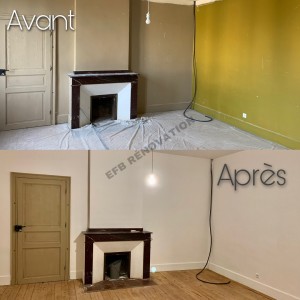 Photo de galerie - Mise en peinture et rebouche d’une chambre complète