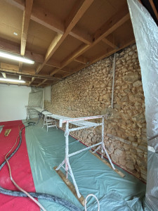 Photo de galerie - Préparation murs en Moellon 