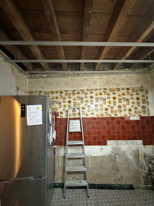 Photo de galerie - Ossature plafond avec suspentes et fourrure 