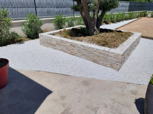 Photo de galerie - Création d'un massif pour olivier