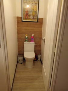 Photo de galerie - Rénovation wc avec carrelage et peinture 