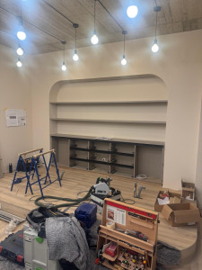 Photo de galerie -     Réalisation d’une structure cintrée en plaques de plâtre.