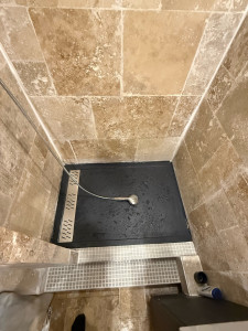 Photo de galerie - Pose d’un bac à douche extra plat