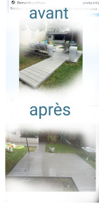 Photo de galerie - Nettoyage au Karcher sur du bois composite 