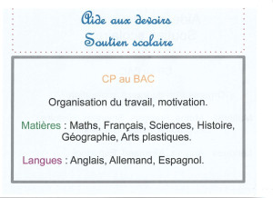Photo de galerie - Soutien scolaire CP au Bac.