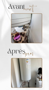 Photo de galerie - Changement ballon d’eau chaude avec modification eau chaude eau froide 