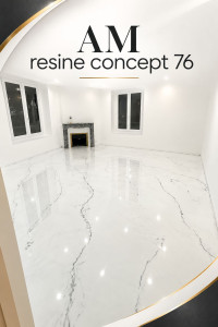 Photo de galerie - Sol resine peinture enduit 
