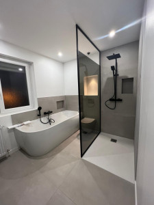 Photo de galerie - Rénovation complète salle de bain sur la commune d’Halluin 