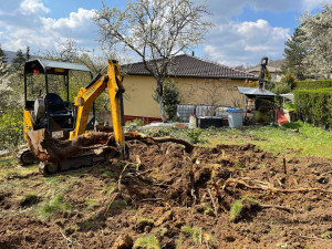 Photo de galerie - À la demande du client nous avons déssouché ce sujet puis ré égaliser son terrain. 