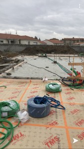 Photo de galerie - Passage de gaine électrique avant la dalle béton 