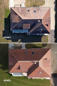 Photo de galerie - Fin de chantier à Aulnay-sous-Bois avant après du chantier vue  avec drone