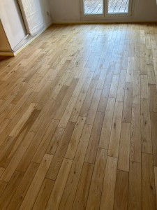 Photo de galerie - Ponçage et vitrification d’un parquet chêne 