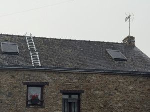 Photo de galerie - Intervention sur toiture pour application d’un demoussage