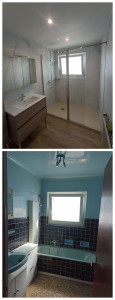 Photo de galerie - Avant après rénovation de Salle de bain 
