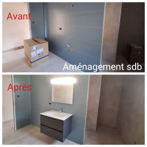 Photo de galerie - Fixation + raccordement éléments de salle de bain 