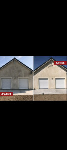 Photo de galerie - Nettoyage d'une façade avant - après.  