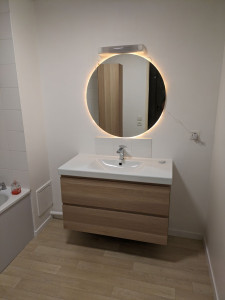 Photo de galerie - Pose de meubles et miroir salle de bain 
