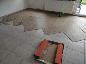 Photo de galerie - Parquet pointe de Hongrie.