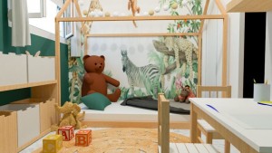 Photo de galerie - Décoration d'une chambre d'enfant sur le thème jungle