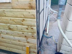 Photo de galerie - Pose de bardage bois. avec isolation extérieur