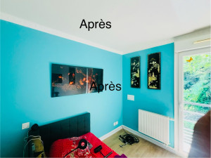 Photo de galerie - Pose de corniche + rénovation des murs