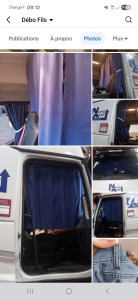 Photo de galerie - Rideaux sur mesure pour cabine de couchage dans un camion , tissu anti uv + thermique + obscurissant 