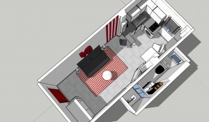 Photo de galerie - Plan en 3D
Propositions de réaménagement d'un studio 
