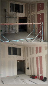 Photo de galerie - Pose de placo maison complète
Pose des bandes à joint.