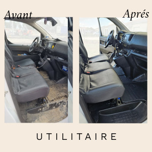 Photo de galerie - Avant / Aprés nettoyage intérieur utilitaire