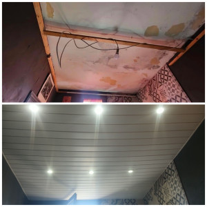 Photo de galerie - Pose faux plafond PVC + Implantation de 6 spots 