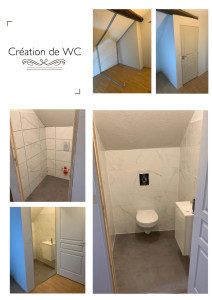 Photo de galerie - Création complète de WC ( placo , plomberie , électricité..)