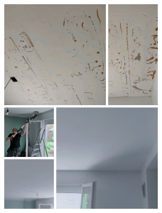 Photo de galerie - Réparation des trous et enduit+ ponçage plafond 