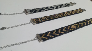 Photo de galerie - Idées atelier tissage de perles 
bracelets tissés sur métier