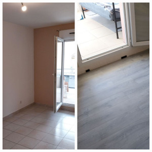 Photo de galerie - Pose de parquet sur carrelage