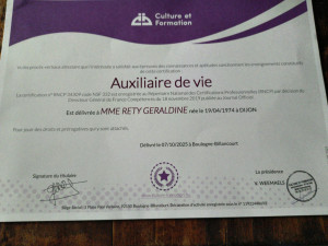 Photo de galerie - Diplôme d' Auxiliaire de vie niveau 3