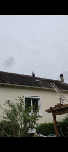 Photo de galerie - Changement de tuiles cassées et jointage d'une partie de la faîtière.