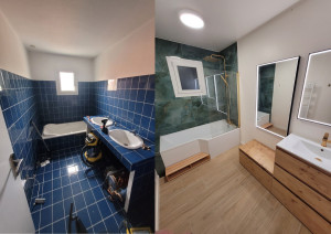 Photo de galerie - Un avant après de combles (avec salle d'eau) réalisé à 100% par mes soins, y compris la conception et l'aménagement