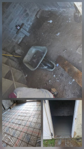 Photo de galerie - Demolition à la main et préparation pour futur dalle béton avec isolant de 10cm.