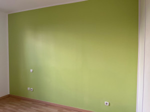 Photo de galerie - Mise en peinture murs et plafond, avec mur couleur luciole