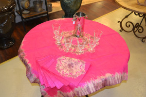 Photo de galerie - Nappe et serviettes en batik 