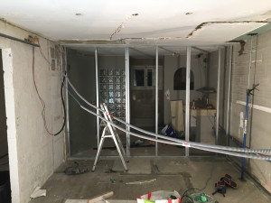 Photo de galerie - Pose de mur place /pose électrique et plomberie 