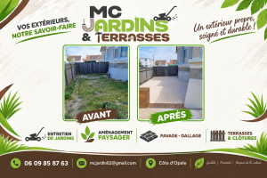 Photo de galerie - Création de terrasse en dalle 40x40