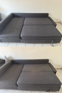Photo de galerie - Photo de nettoyage de canapé avant/après 