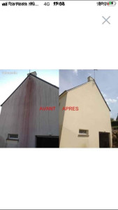 Photo de galerie - Nettoyage façade avec un traitement anti mousse et hydrofuge