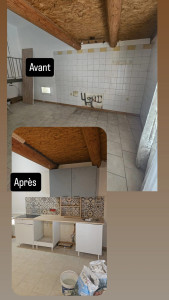 Photo de galerie - Enlever et poser le carrelage 
montage et fixation meubles