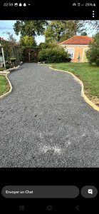 Photo de galerie - Pose de bordure et gravier 