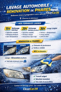 Photo de galerie - Nettoyage de voiture et rénovation de phare 