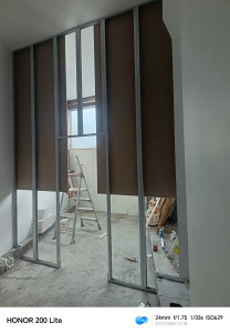 Photo de galerie - Pose de placo rayage murs plafond 