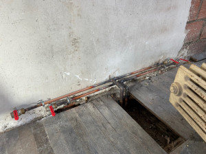 Photo de galerie - Modification départ retour chauffage en cuivre 